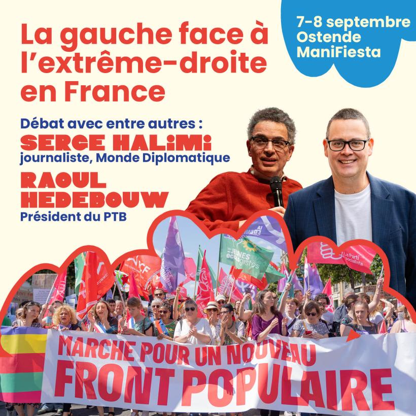 Visuel d'annonce du débat "La gauche face à l'extrême droite en France" à ManiFiesta.