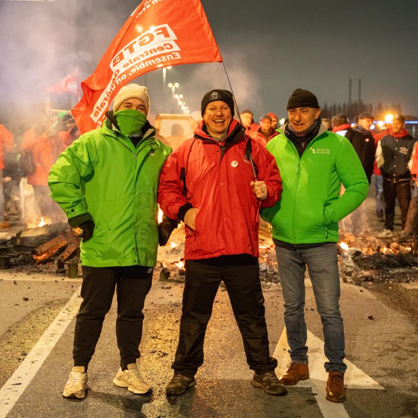 Photo de grévistes à Anvers.