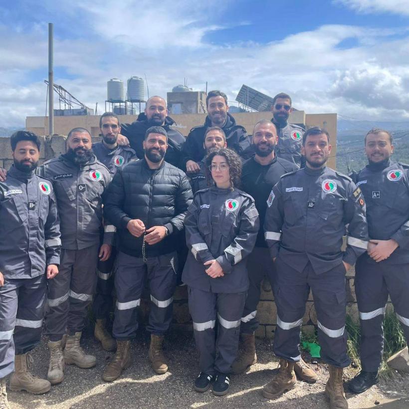 Un groupe de secouristes du Secours Populaire Libanais