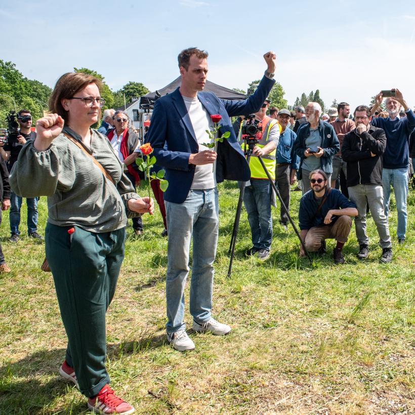 Jos D'Haese et Maartje De Vries à la commémoration au Fort de Breendonk le 10 mai 2026