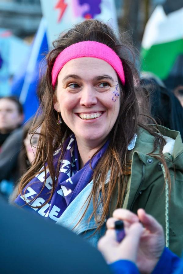 Debby Burssens lors d'une action