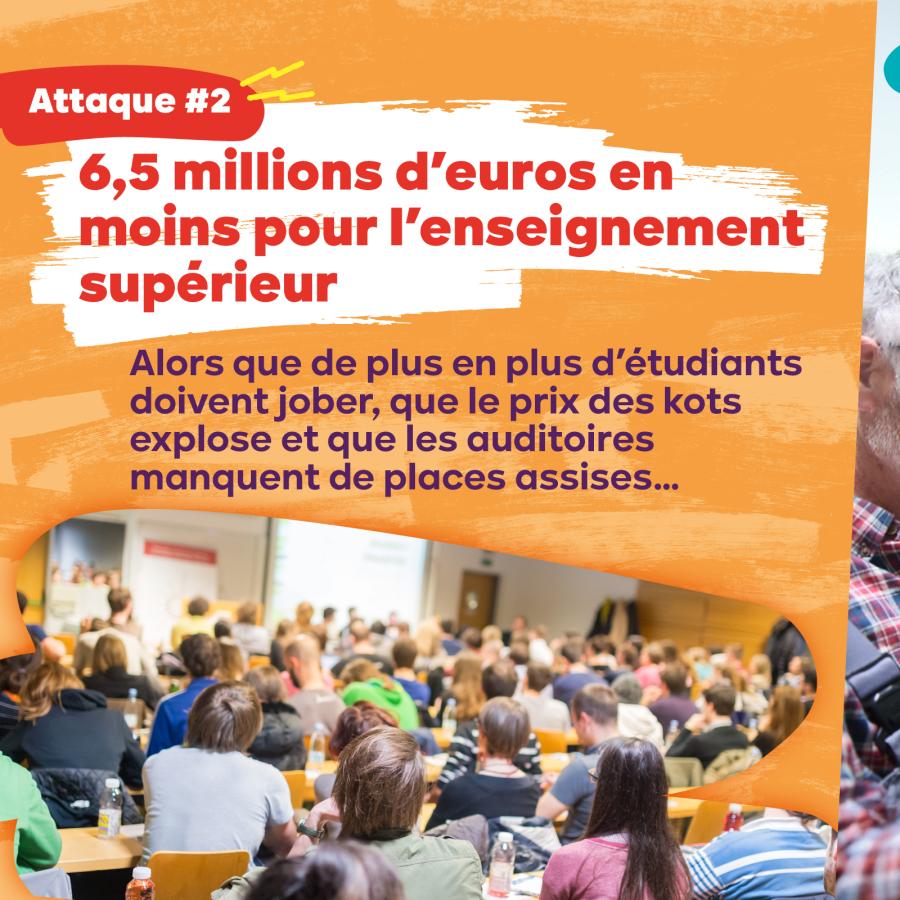 Attaque #2 : 6,5 millions d’euros en moins pour l’enseignement supérieur 