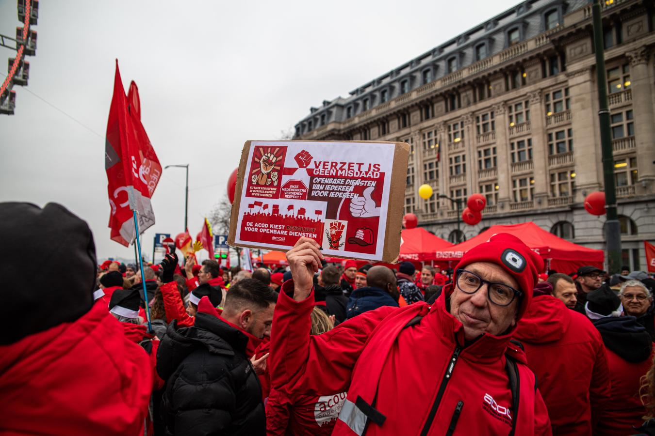Des syndicalistes de la FGTB.