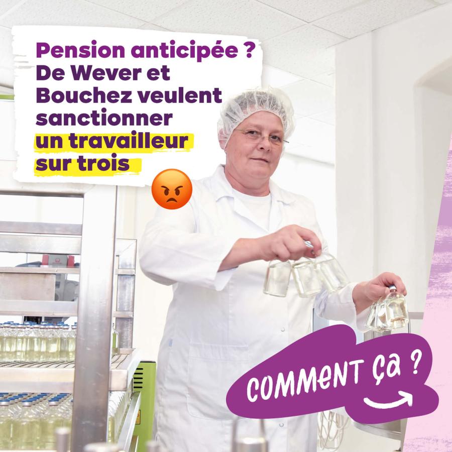 SLIDE 1 : Pension anticipée ? De Wever et Bouchez veulent sanctionner un travailleur sur trois.
