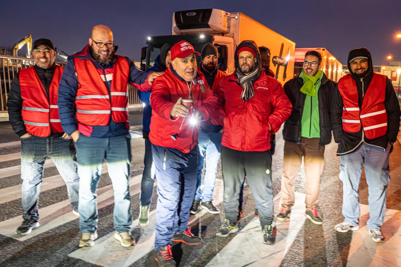 Photo de groupe lors de la grève générale