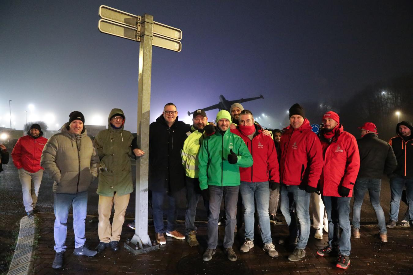 Photo de groupe lors de la grève générale