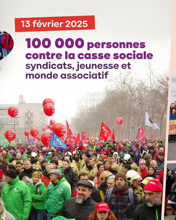 13 février 2025 100 000 personnes contre la casse sociale