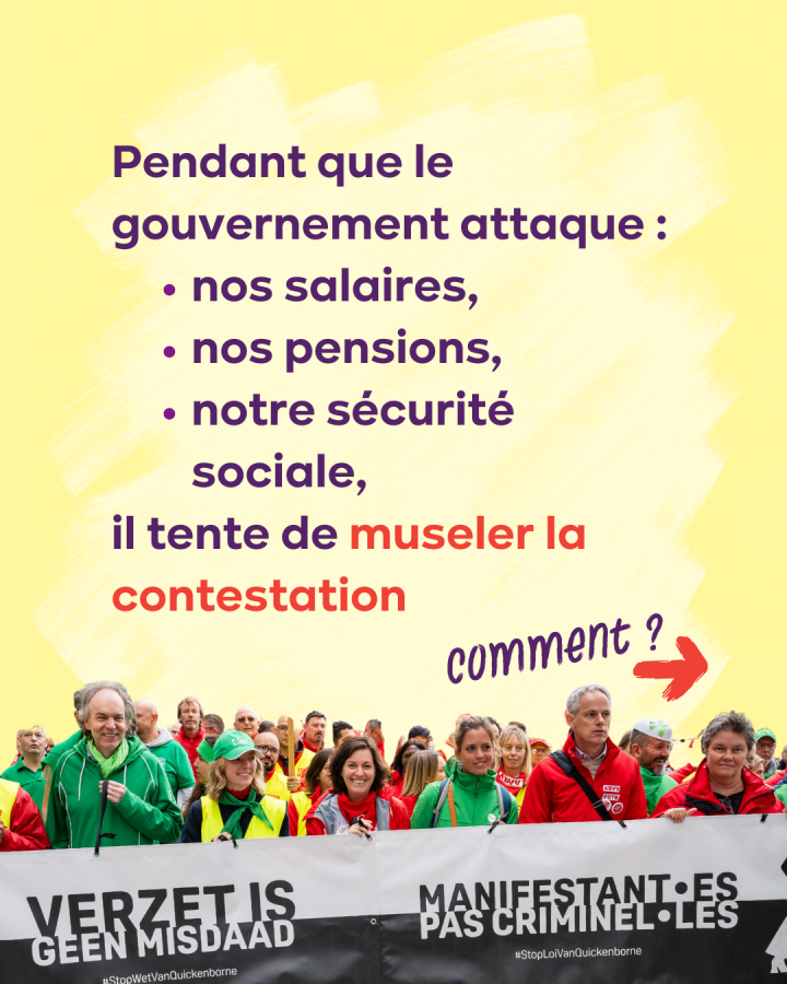 2. Manifestation avec comme banderole "Manifestants, pas criminels"