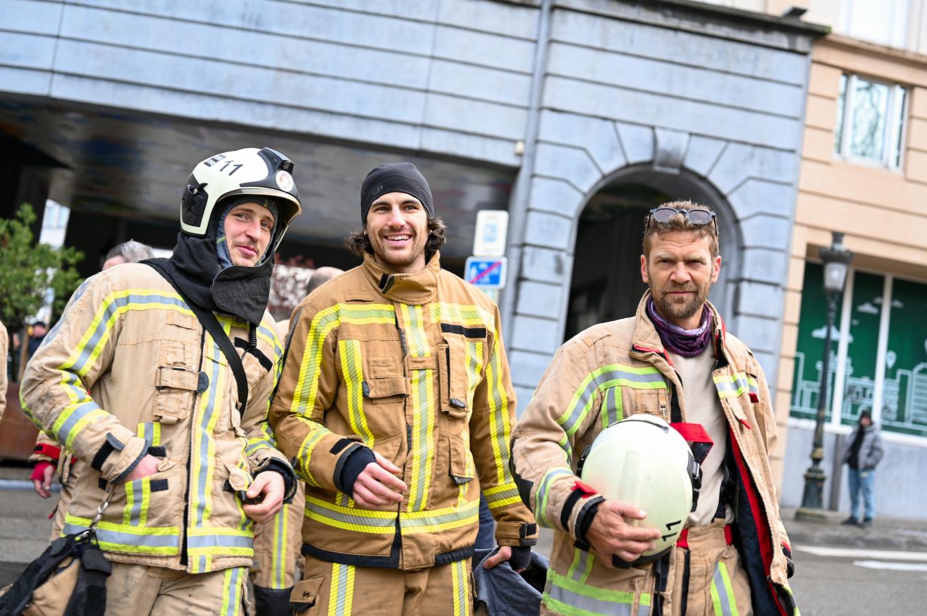 Les pompiers participent à la journée d'action provinciale à Bruxelles le 12 février