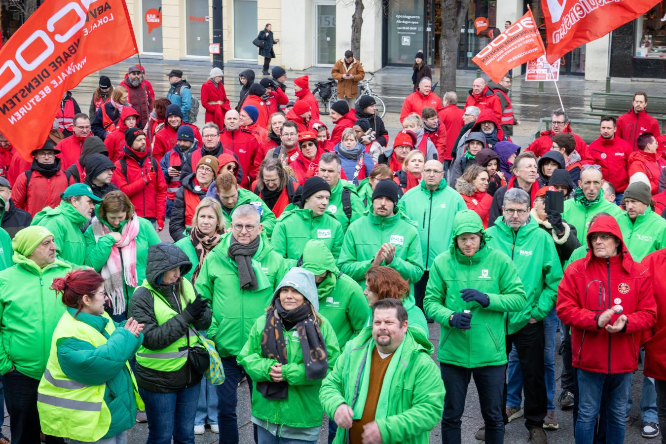 Manifestatie tijdens de provinciale actiedag op 5 februari in Gent