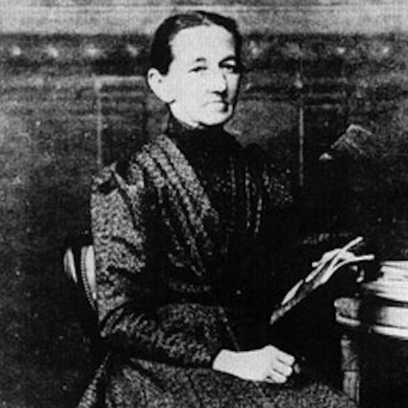 Vieille photo en noir et blanc d'Emilie Claeys.