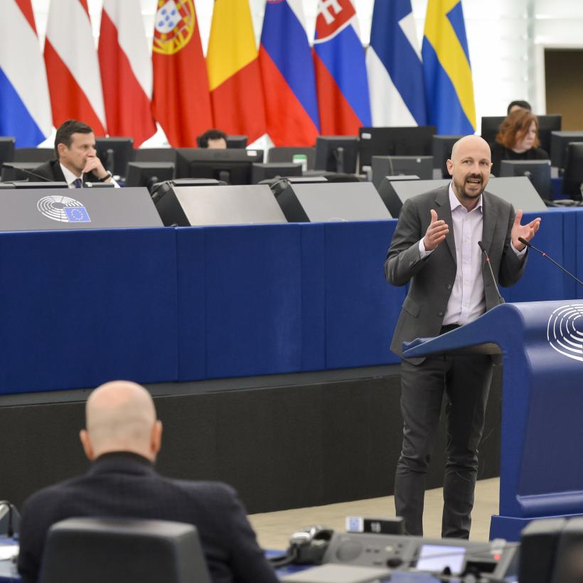 Marc Botenga au Parlement européen.