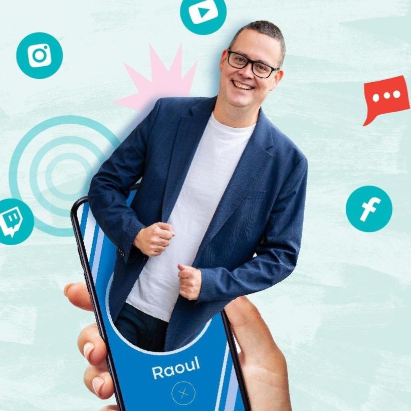 Visuel de Raoul Hedebouw pour l'émission Raoul part en live 