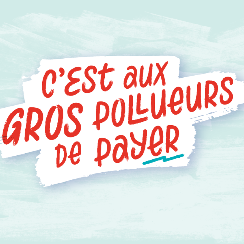 Slogan: "c'est aux gros polleurs de payer'