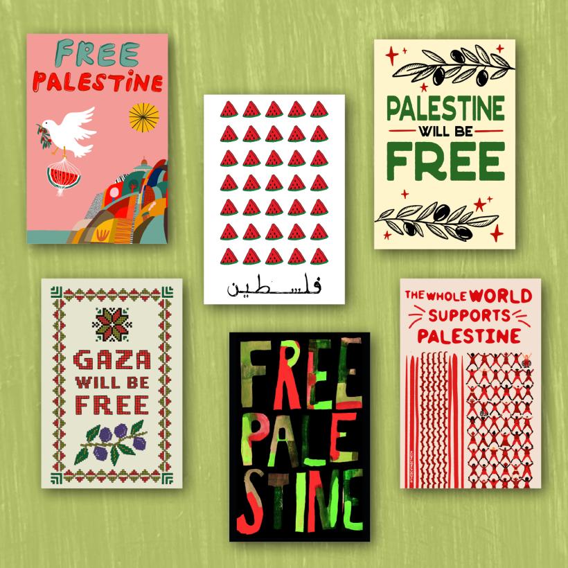 Les visuels 6 cartes de voeux Palestine