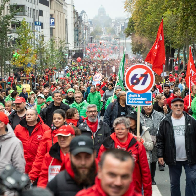Une foule de manifestants le 14 octobre à Bruxelles