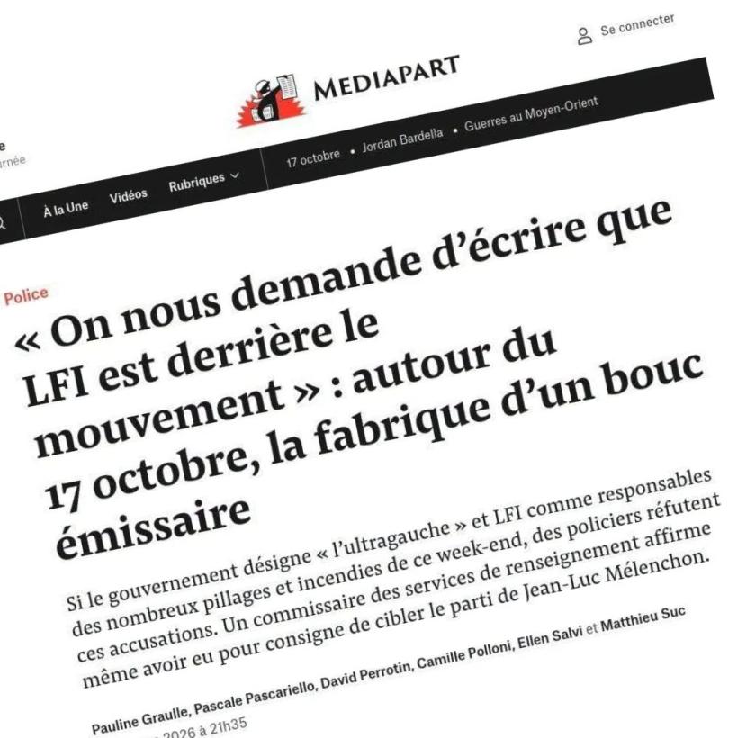 Capture d'écran de l'article en ligne de Mediapart