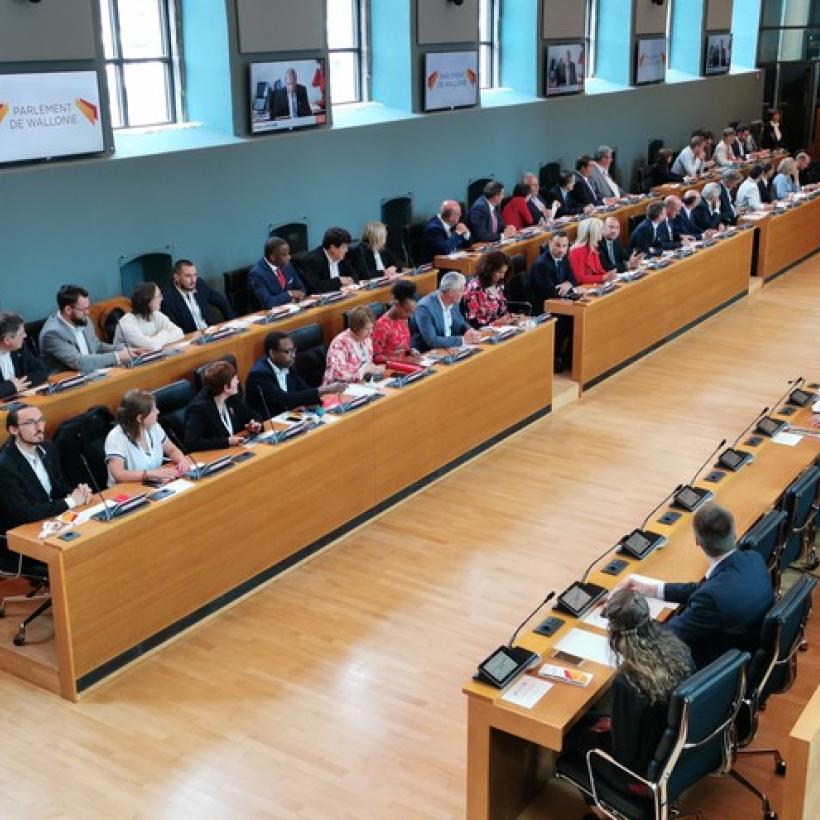 Tous les députés siègent au parlement de Wallonie.