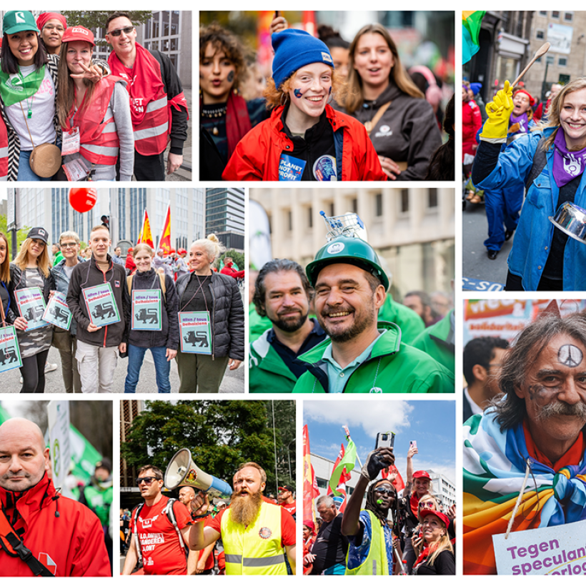 Montage de plusieurs photos de manifestations.