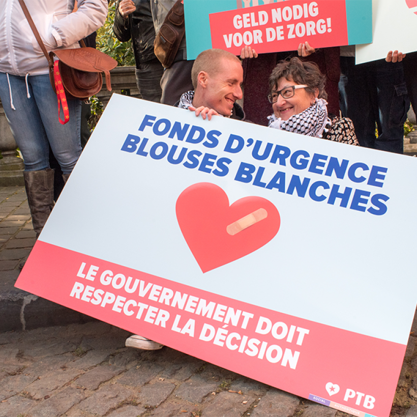 Le PTB se réjouit de l'accord sur le fonds blouses blanches : 59 millions pour le personnel salarié, 8 millions pour les indépendants