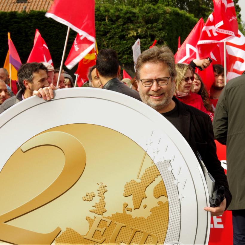 Le PTB en action à la frontière franco-belge pour dénoncer le paradis fiscal belge