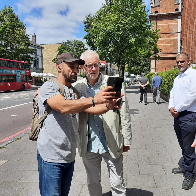 Jeremy Corbyn en campagne électorale.