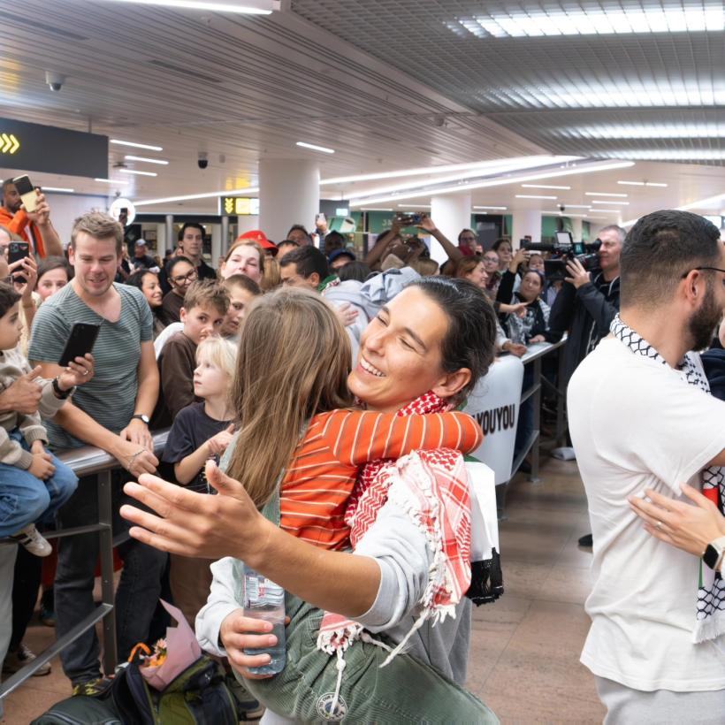 Hanne Bosselaers à son retour en Belgique.