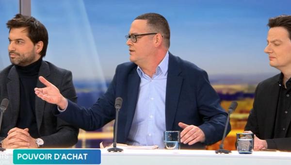 Raoul Hedebouw sur le plateau d'RTL.