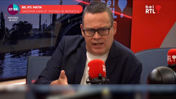 Raoul Hedebouw au micro de Bel RTL