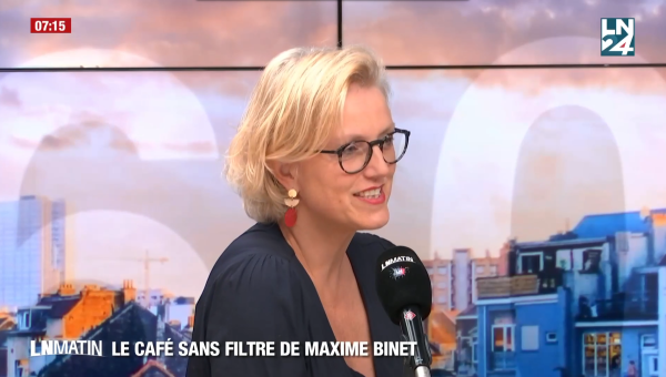 Sofie Merckx sur le plateau de LN Matin.