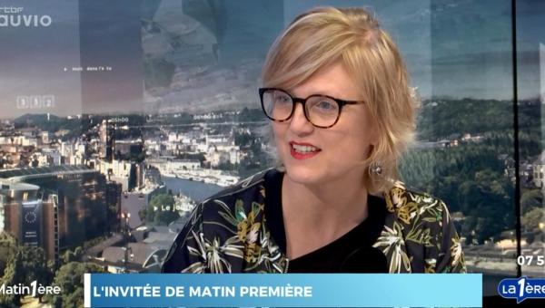 Sofie Merckx dans le studio de Matin Première.