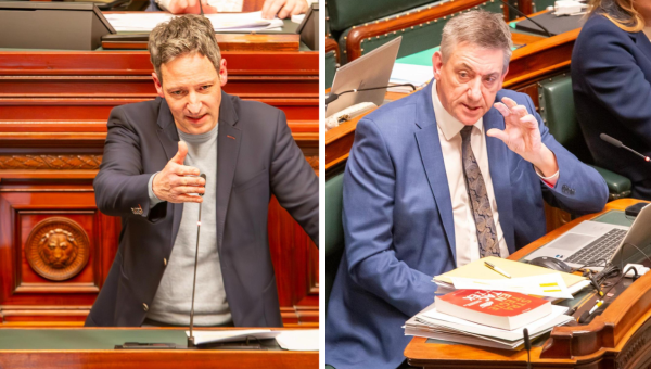 Kim De Witte face à Jan Jambon (N-VA) au parlement