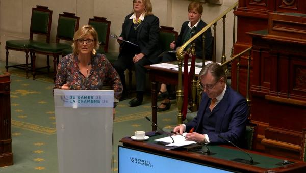 Sofie Merckx tijdens haar tussenkomst in de Kamer