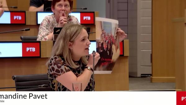 Amandine Pavet au parlement de la Fédération Wallonie-Bruxelles