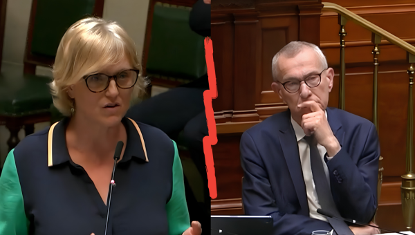 Sofie Merckx face à Frank Vandenbroucke au parlement
