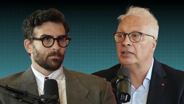 Fotomontage van Hasan Piker en Peter Mertens