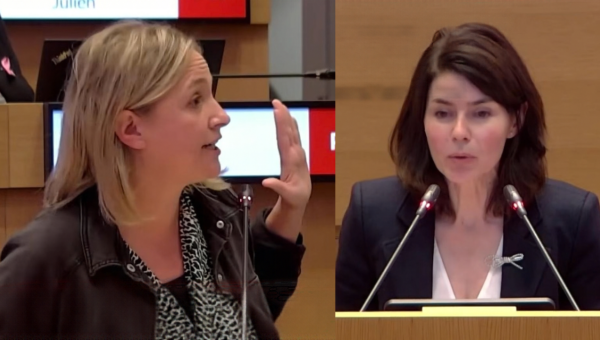 Amandine Pavet face à la ministre Glatigny au parlement